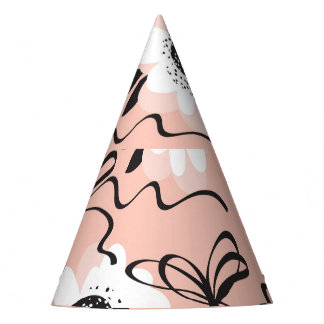 Abstract roses, pale colours, vintage pattern. party hat