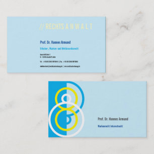 Abstract round logo blue yellow business card