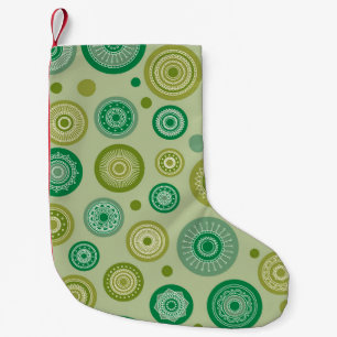Abstract round ornaments seamless vintage pattern. small christmas stocking