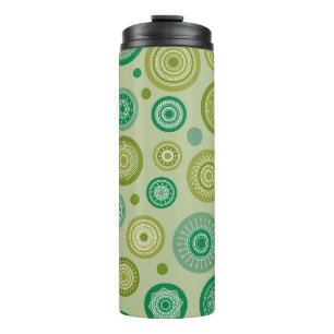Abstract round ornaments seamless vintage pattern. thermal tumbler