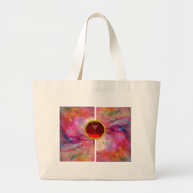 ABSTRACT RUBY LARGE TOTE BAG (Front)