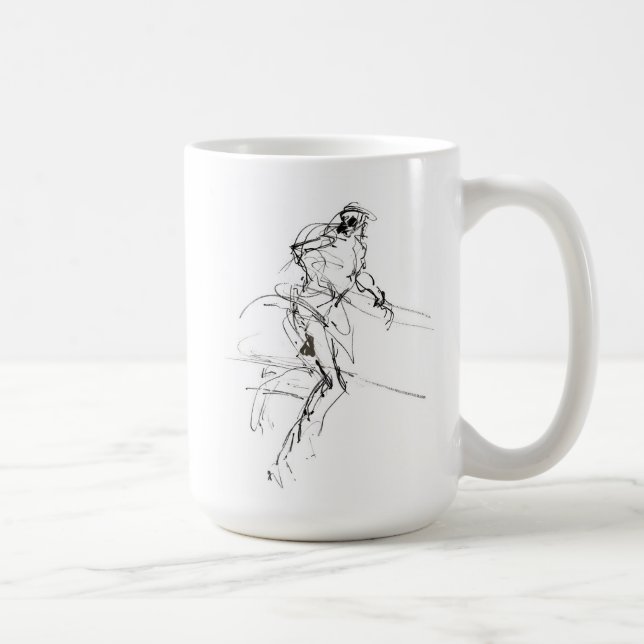 Abstract Runner Motion Sketch Coffee Mug (Right)