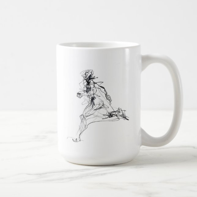 Abstract Runner Sketch Coffee Mug (Right)
