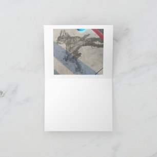 Abstract Running Dog 🐕 On Sidewalk Thank You Card