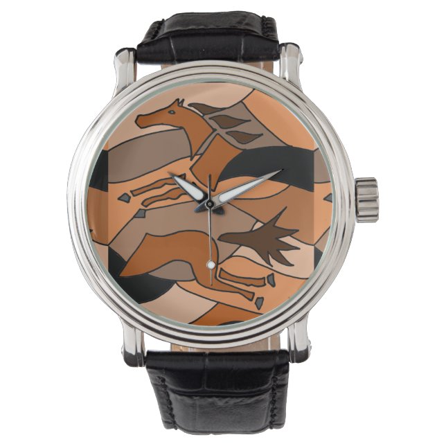 Abstract Running Horse Art Watch (Front)