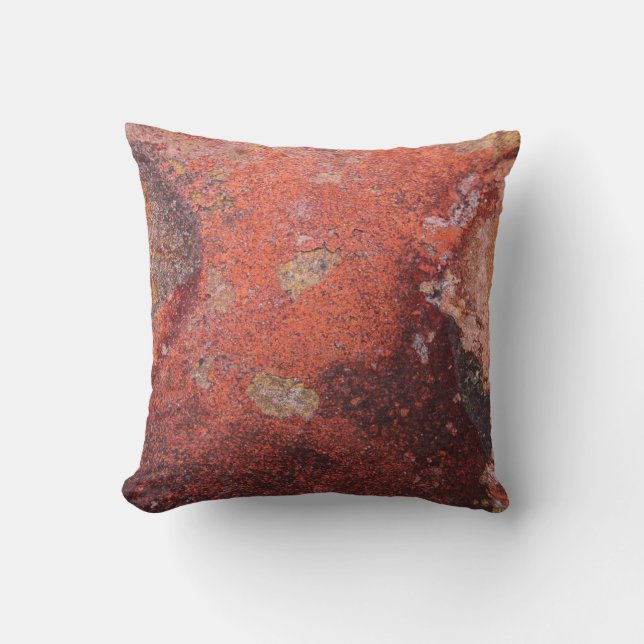 Abstract Rust Throw Pillow (Front)