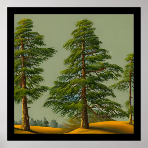 Abstract Rustic Northern Pine Poster