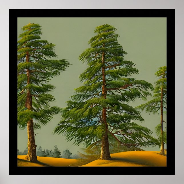 Abstract Rustic Northern Pine Poster (Front)