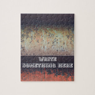 Abstract rusty customizable jigsaw puzzle
