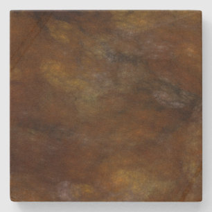 Abstract Rusty Marbled Brown Square Coaster