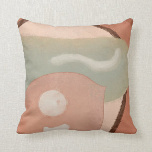 Abstract Rusty Organic Rounded Shapes Retro Modern Throw Pillow