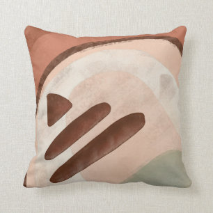Abstract Rusty Rainbow Organic Shapes Modern Art Throw Pillow