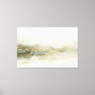 Abstract Sage Gold Landscape Modern Minimalist Canvas Print