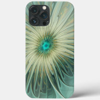 Abstract Sage Green Fantasy Flower Fractal Art