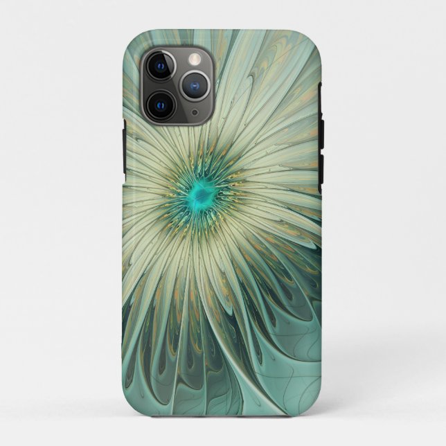 Abstract Sage Green Fantasy Flower Fractal Art Case-Mate iPhone Case (Back)