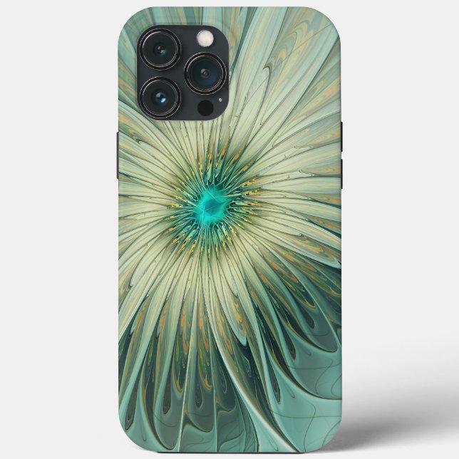 Abstract Sage Green Fantasy Flower Fractal Art Case-Mate iPhone Case (Back)