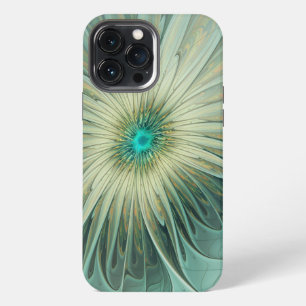 Abstract Sage Green Fantasy Flower Fractal Art iPhone 13 Pro Max Case