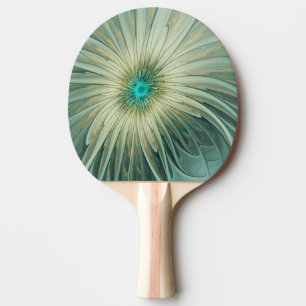 Abstract Sage Green Fantasy Flower Fractal Art Ping Pong Paddle