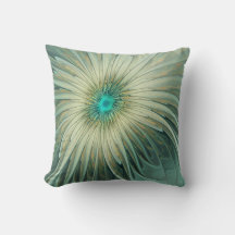 Abstract Sage Green Fantasy Flower Fractal Art