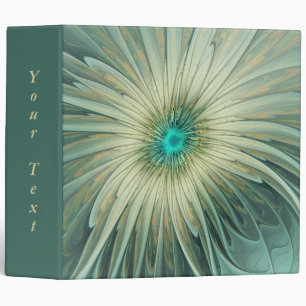 Abstract Sage Green Fantasy Flower Fractal Text Binder