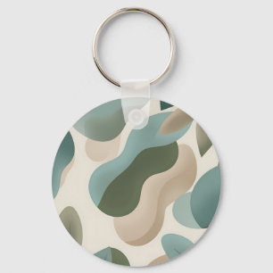 Abstract Sage Green Organic Fluid Shapes Modern Keychain