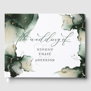 Abstract Sage Green Watercolor  Guest Book