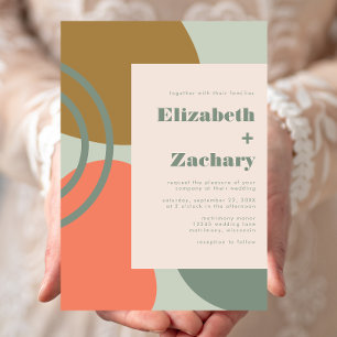 Abstract Sage Green Wedding Invitation