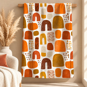 Abstract Sage Mustard Boho Rainbow Cozy Blanket