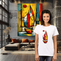 Abstract Sailboat | Expressionist Nautical Art 