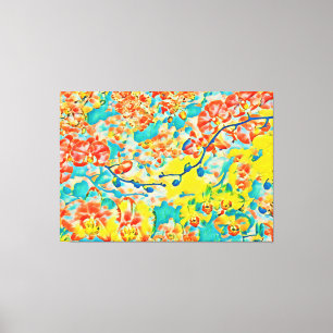 Abstract Sakura Spring Cherry Blossom Floral Canvas Print