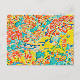Abstract Sakura Spring Cherry Blossom Floral Postcard
