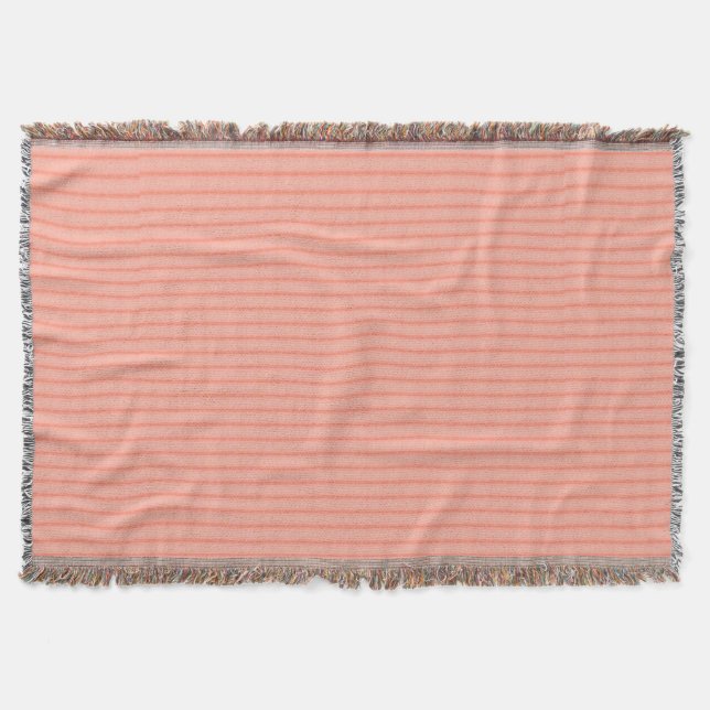 Abstract salmon pink stripes pattern throw blanket (Front)