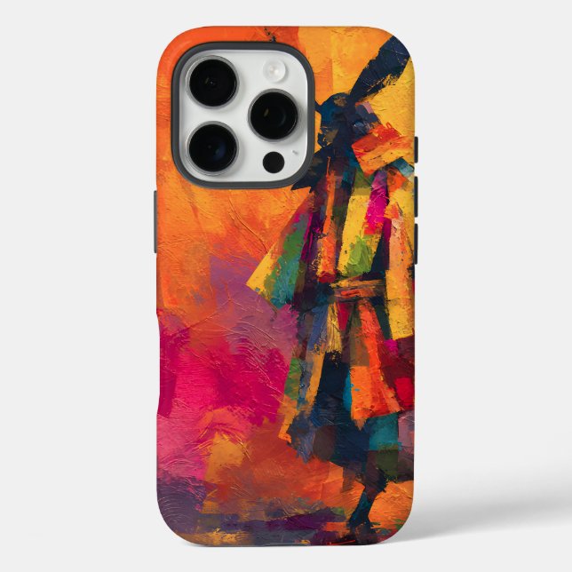 Abstract Samurai Warrior Silhouette Case-Mate iPhone Case (Back)