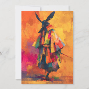 Abstract Samurai Warrior Silhouette Holiday Card