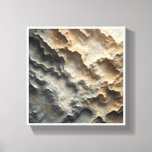 Abstract Sandstone Layers - Natural Earth Tone Top Canvas Print