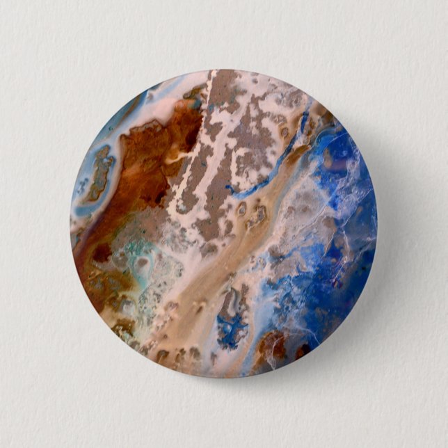 Abstract sandy beach pattern water foam pattern  2 inch round button (Front)