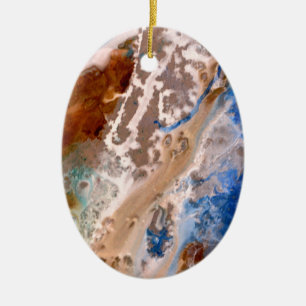 Abstract sandy beach pattern water foam pattern  ceramic ornament