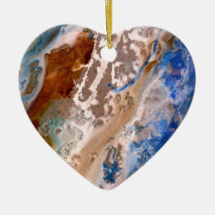 Abstract sandy beach pattern water foam pattern  ceramic ornament