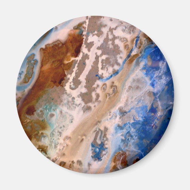 Abstract sandy beach pattern water foam pattern  magnet (Front)