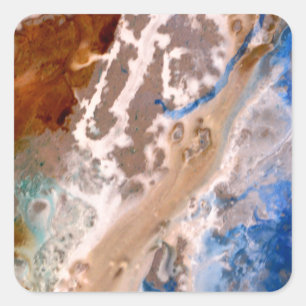 Abstract sandy beach pattern water foam pattern  square sticker