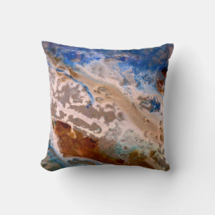 Abstract sandy beach pattern water foam pattern  throw pillow