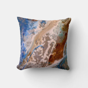 Abstract sandy beach pattern water foam pattern throw pillow