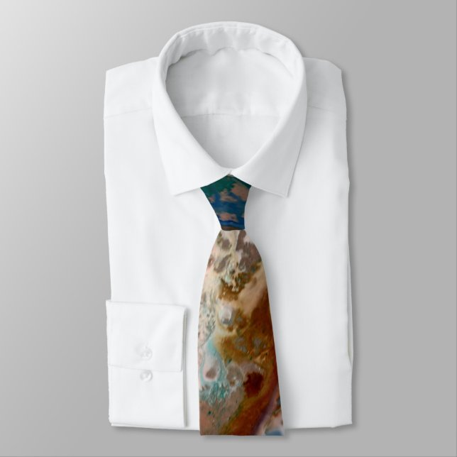 Abstract sandy beach pattern water foam pattern  tie (Tied)