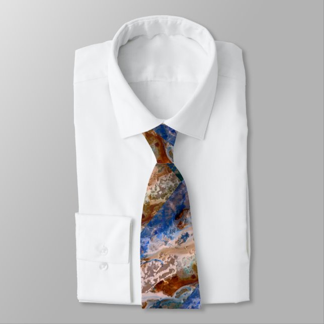 Abstract sandy beach pattern water foam pattern  tie (Tied)