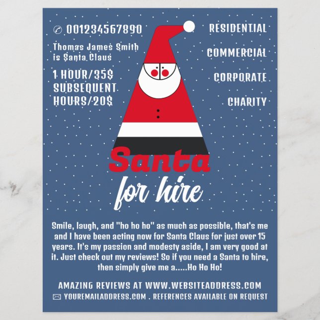 Abstract Santa, Santa Claus Entertainer Advert Flyer (Front)