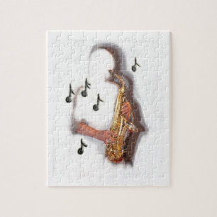 abstract saxophone player music instrument jigsaw puzzle