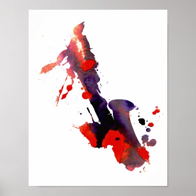 Abstract Saxophone Poster (Front)