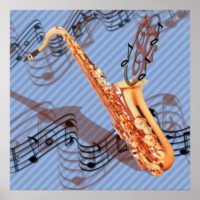 Abstract Saxophone Poster (Devant)