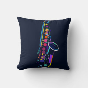 Abstract saxophone Throw Pillow