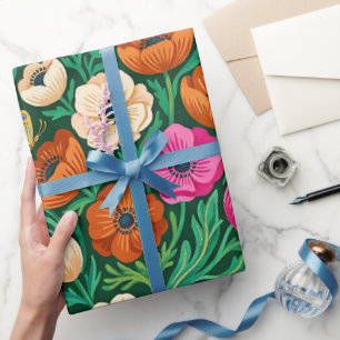Abstract Scandinavian Anemones Wrapping Paper